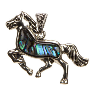 pendant horse with abalone, 51x36mm