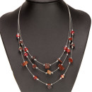 3lines necklace, mahogany obsidian