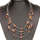 4lines necklace, glass, orange