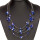 4lines necklace, glass, blue