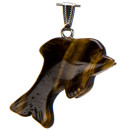pendant dolphin, 42x27mm, tiger eye - only 1 pc left!