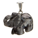 Anhänger Elefant, 40mm, Schwarzer Labradorith