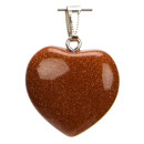 Pendant heart, 30mm, gold flow