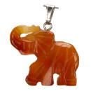 Anhänger Elefant, 44x32mm, Roter Achat