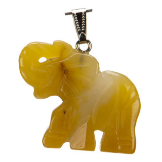 Pendant elephant, 44x32mm, yellow jade