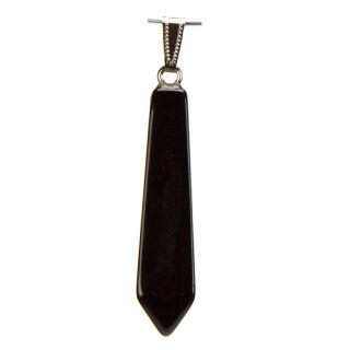 Pendant lace, 54x12mm, black agate - only 2pcs left!