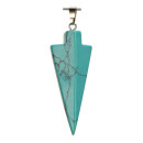 pendant arrowhead, 42x16mm, synth. turquoise
