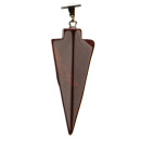 Pendant arrowhead, 42x16mm, mahogany octagonal