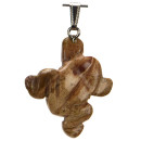pendant frog, 31x29mm, picture jasper