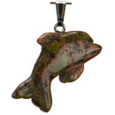 Anhänger Delfin, 42x27mm, Unakite