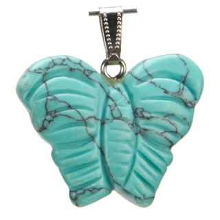 Anhänger Schmetterling, 39x31mm, synth. Türkis