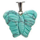 pendant butterfly, 39x31mm, synth. turquoise