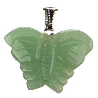 Anhänger Schmetterling, 39x31mm, Grüner Aventurin