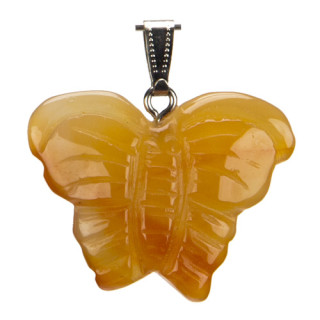 Anhänger Schmetterling, 39x31mm, Roter Achat
