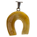 Pendant horseshoe, 36x32mm, yellow jade