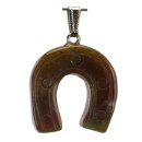 Anhänger Hufeisen, 36x32mm, Indischer Achat
