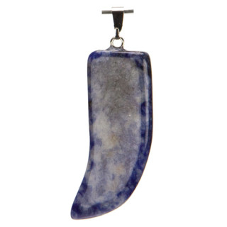 Pendant tooth, 44x15mm, white sodalite