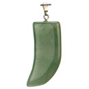 Anhänger Zahn, 44x15mm, Grüner Aventurin