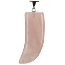 Pendant tooth, 44x15mm, rose quartz
