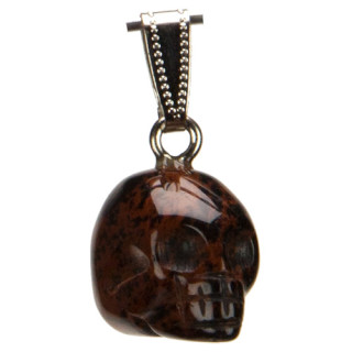 Pendant skull, 19x18mm, mahogany sidsidian