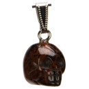 Pendant skull, 19x18mm, mahogany sidsidian