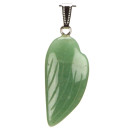 Pendant wing, 45x19mm, Green Aventurine