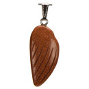 Pendant wing, 45x19mm, gold sandstone