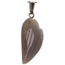 Pendant wing, 45x19mm, agate grey