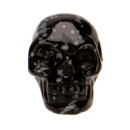 Pendant skull, 26x20mm, snowflake osidian - only 1pc left!