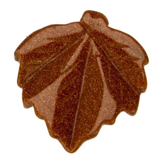 Pendant leaf, 50x42mm, gold sandstone