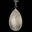 Anhänger Trommelstein, poliert, 38x24mm, Bergkristall