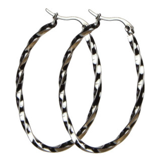 Stainless steel earrings, oval, 48x35mm