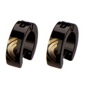 Edelstahlohrringe Creolen, 14x4mm, Schwarz