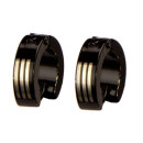 Stainless steel earrings, 14x4mm, Black