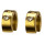 Stainless steel earrings with stones, 14x6mm, Gold