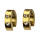 Stainless steel earrings with stones, 14x4mm, Gold