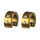 Stainless steel earrings with stones, 14x6mm, Gold