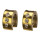 Stainless steel earrings with stones, 14x6mm, Gold