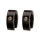 Stainless steel earrings with stones, 14x4mm, Black