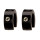 Stainless steel earrings with stones, 14x6mm, Black