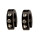 Stainless steel earrings with stones, 14x4mm, Black