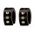 Stainless steel earrings with stones, 14x6mm, Black