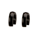 Stainless steel earrings rounded, 10x2,5mm, Black