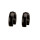 Edelstahlohrringe Creolen abgerundet, 10x2,5mm, Schwarz