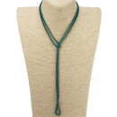 Long metal necklace, 120cm, green