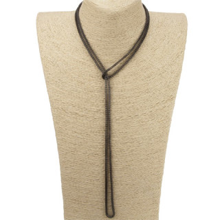 Lange Halskette für Eigenkreationen, 120cm, Dunkelsilber