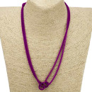Long metal necklace, 120cm, purple
