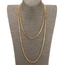 Long metal necklace, 120cm, gold
