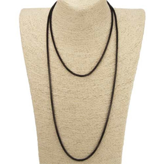 Long metal necklace, 120cm, black