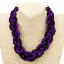 Metal necklace, black-purple